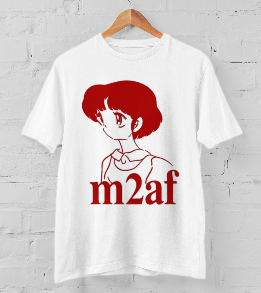 Nick M2af Ranma Anime Profile Red Sketch T-Shirt