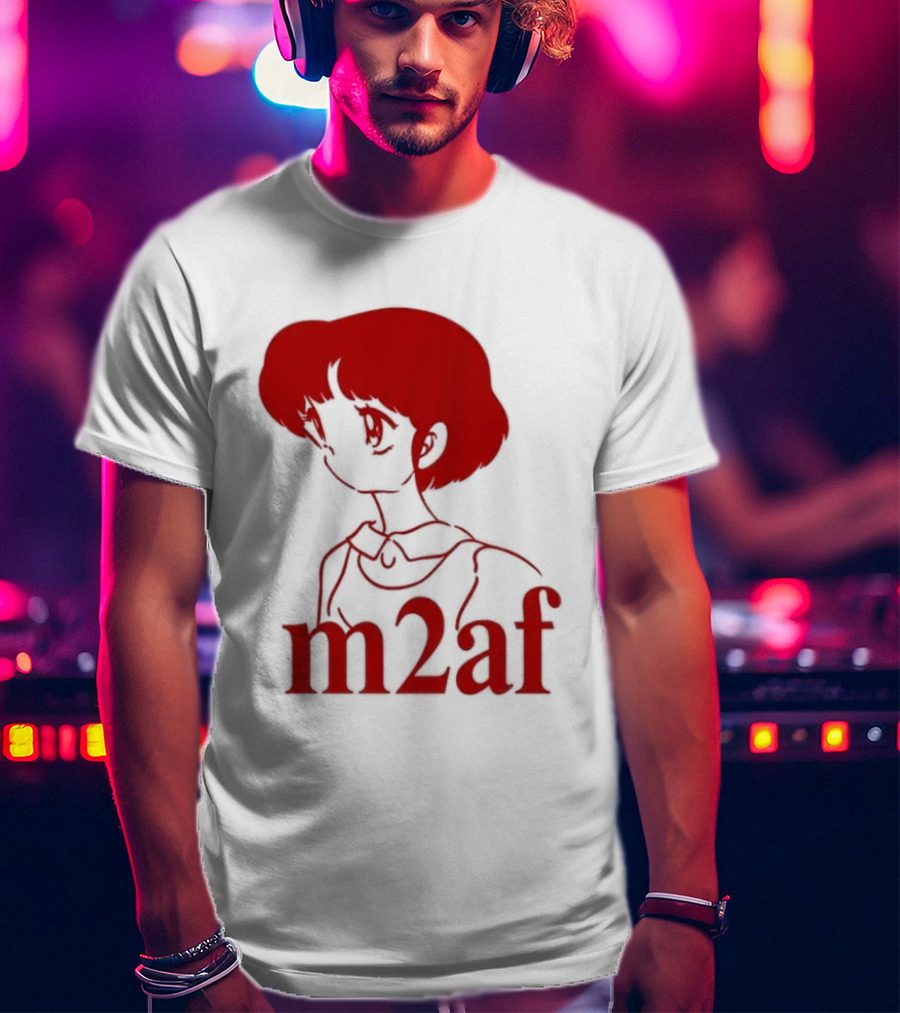 Nick M2af Ranma Anime Profile Red Sketch T-Shirt