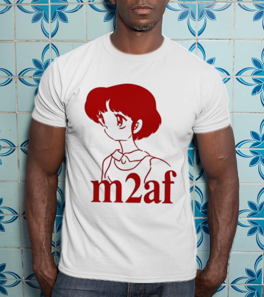 Nick M2af Ranma Anime Profile Red Sketch T-Shirt