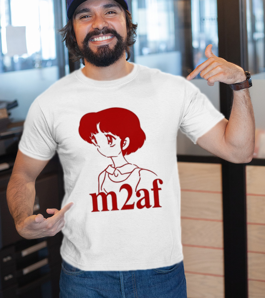 Nick M2af Ranma Anime Profile Red Sketch T-Shirt