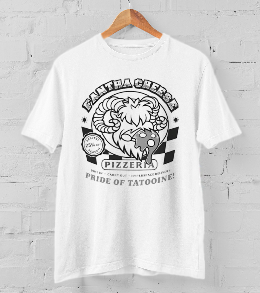Fantha Cheese Pizzeria Pride Of Tatooine Star Wars Pizza T-Shirt