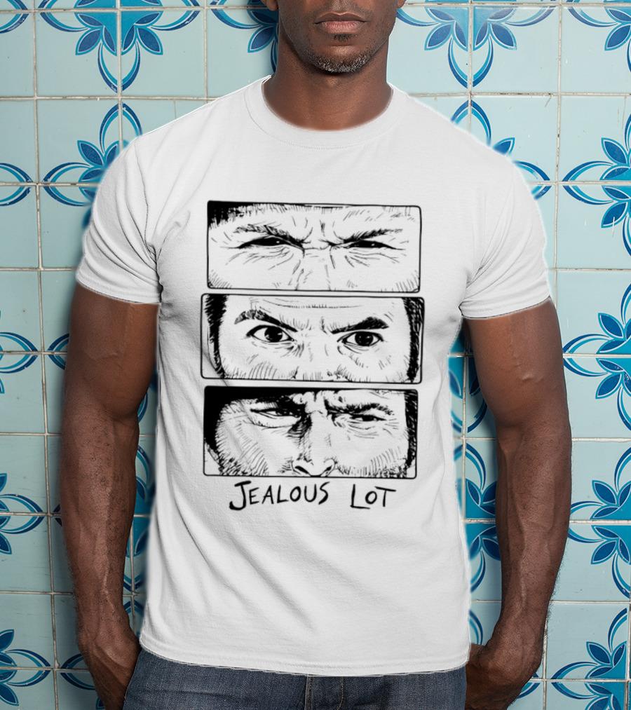 Jealous Lot Eyes Drawing Three Panels T-Shirt