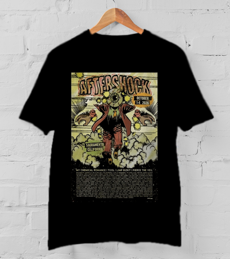 Aftershock Festival Sacramento California October 1 4 2026 My Chemical Romance Tool Limp Bizkit Pierce The Veil T-Shirt