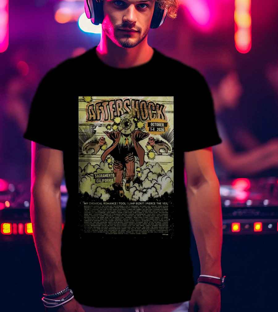 Aftershock Festival Sacramento California October 1 4 2026 My Chemical Romance Tool Limp Bizkit Pierce The Veil T-Shirt