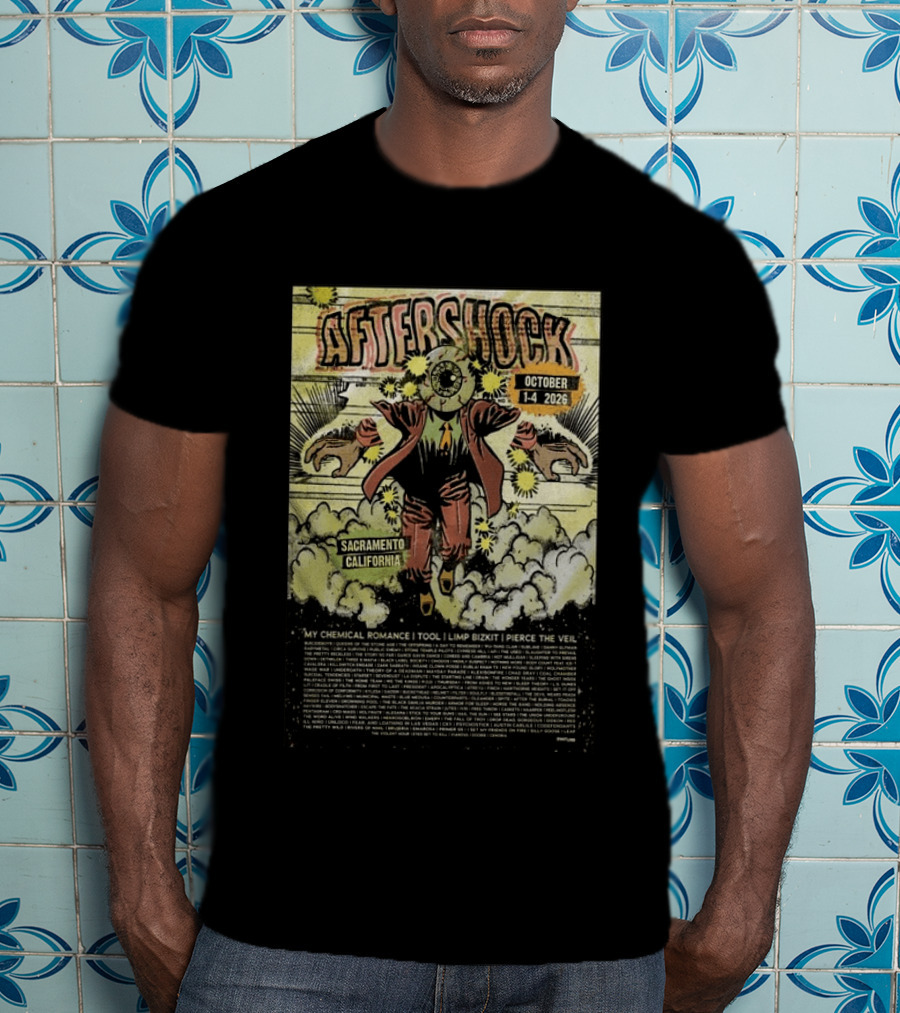 Aftershock Festival Sacramento California October 1 4 2026 My Chemical Romance Tool Limp Bizkit Pierce The Veil T-Shirt