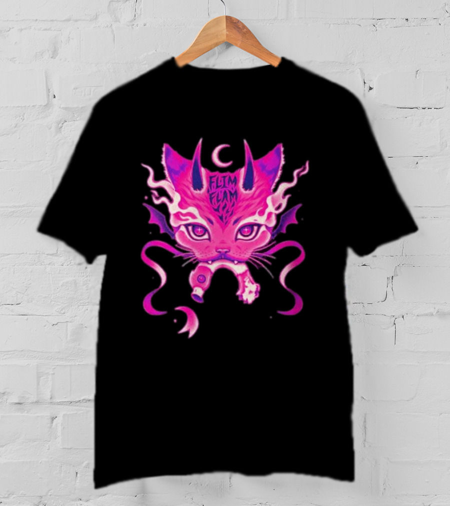 Flim Flam Flamingo DevilCat Fantasy T-Shirt