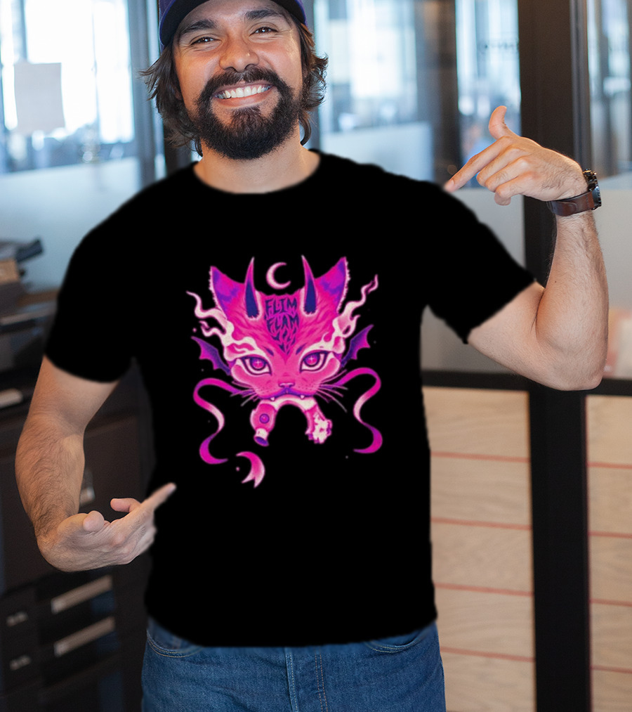Flim Flam Flamingo DevilCat Fantasy T-Shirt