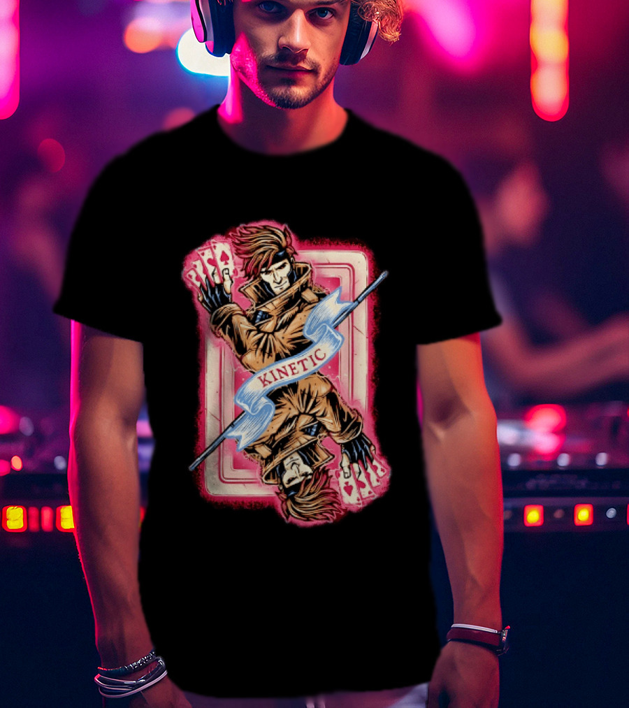 Gambit Kinetic Playing Card X Men Marvel T-Shirt