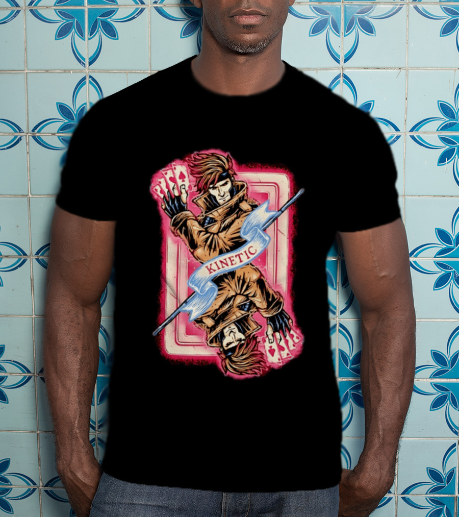 Gambit Kinetic Playing Card X Men Marvel T-Shirt