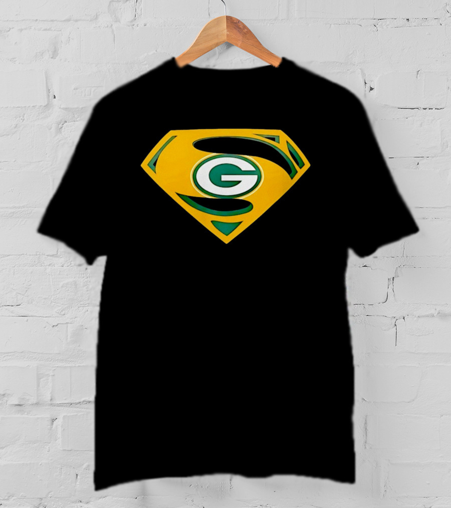 Green Bay Packers G In Superman Shield T-Shirt