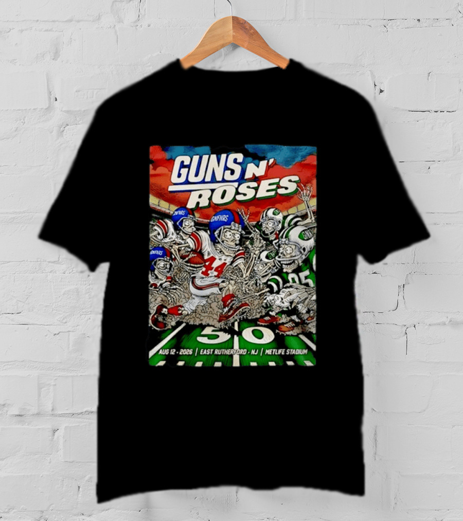 Guns N' Roses MetLife Stadium 2026 East Rutherford NJ Football Concert Tour August 12 T-Shirt