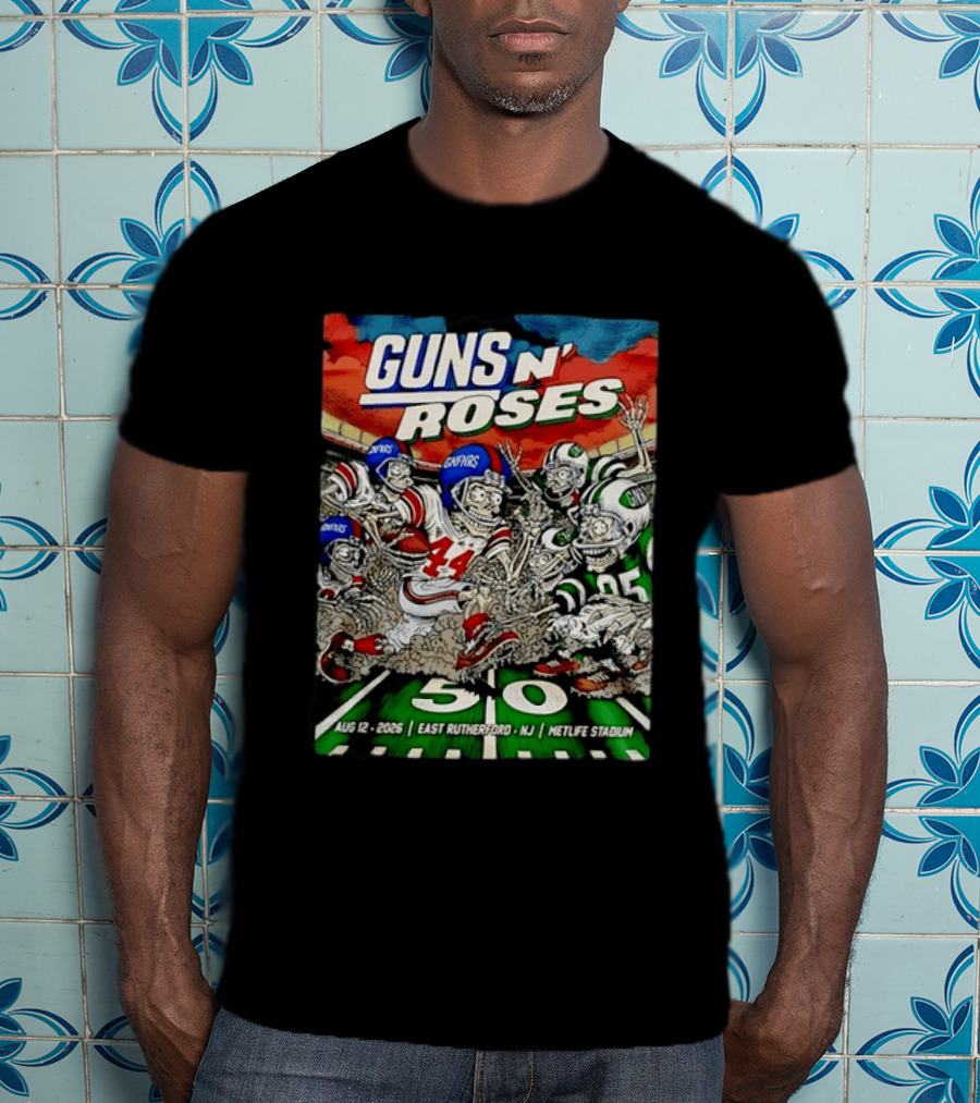 Guns N' Roses MetLife Stadium 2026 East Rutherford NJ Football Concert Tour August 12 T-Shirt