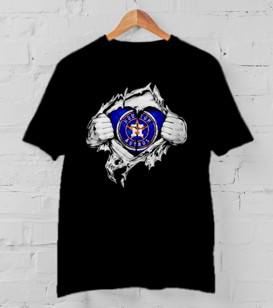 Houston Astros Ripped Skin MLB Baseball Hidden T-Shirt