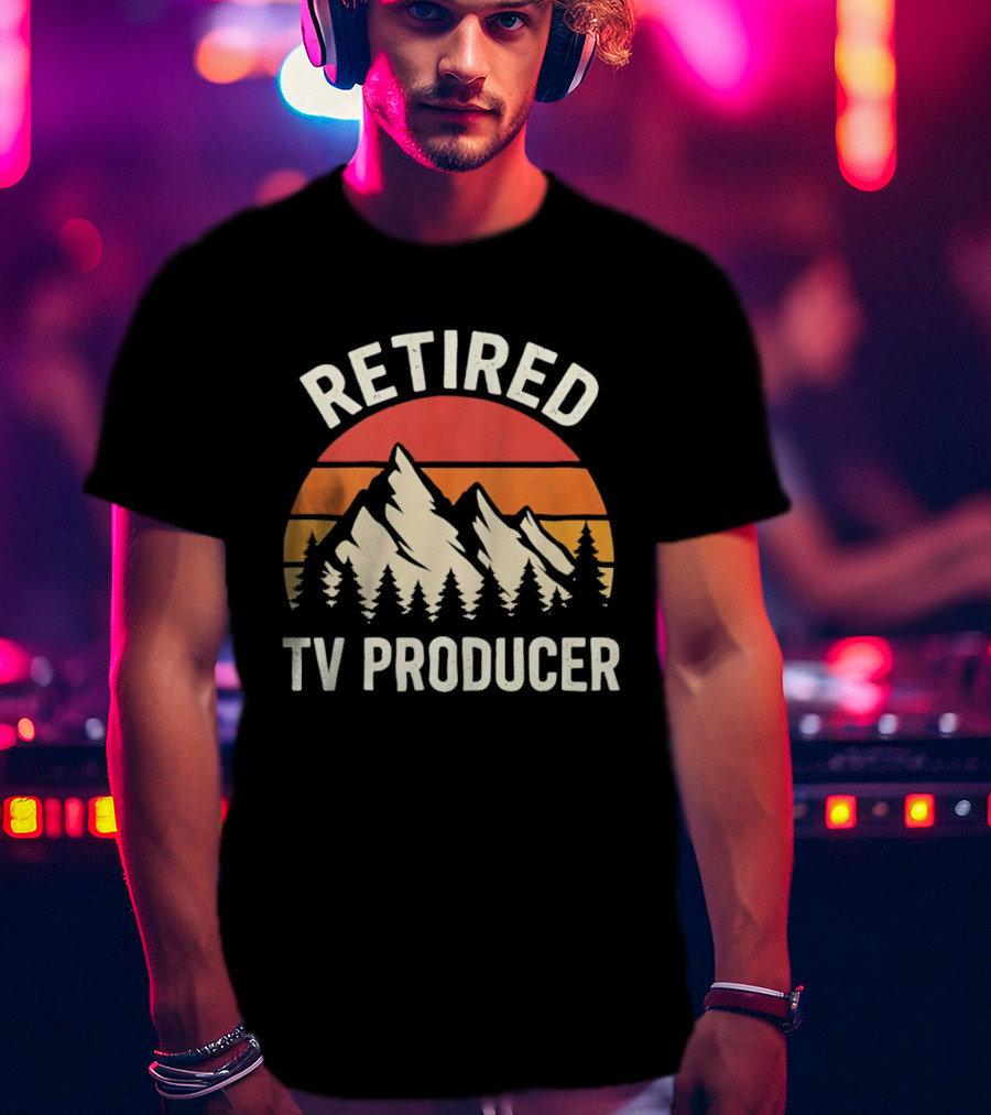 Retired TV Producer Mountain Sunset T-Shirt