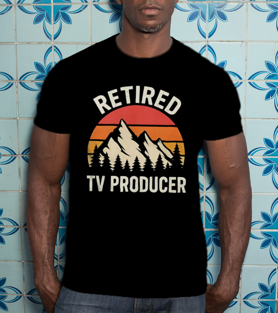 Retired TV Producer Mountain Sunset T-Shirt