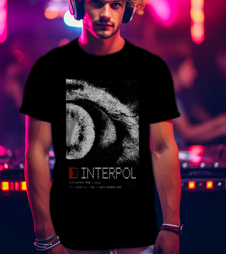 Interpol Santa Barbara Bowl Event August 14 7PM With Julje T-Shirt
