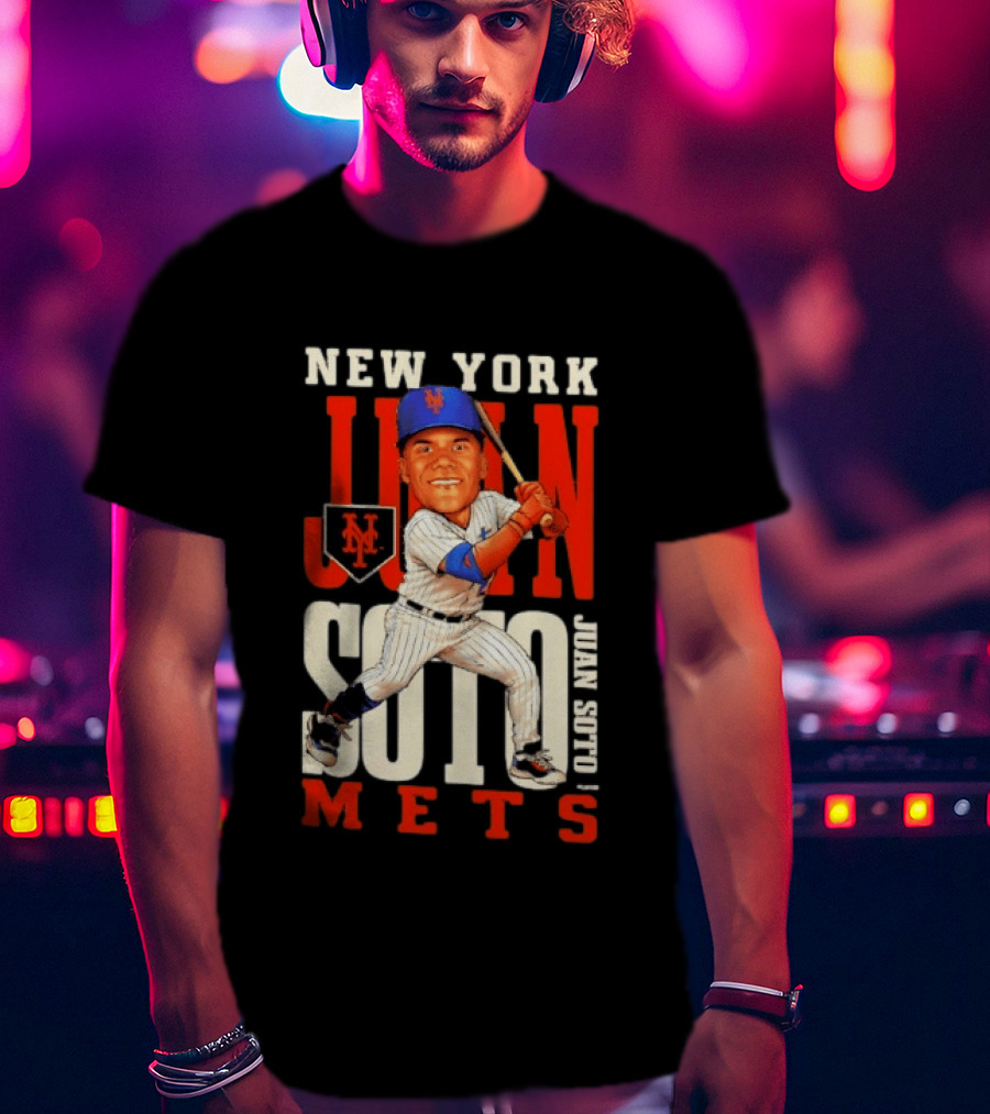 New York Mets Juan Soto Caricature MLB Baseball T-Shirt