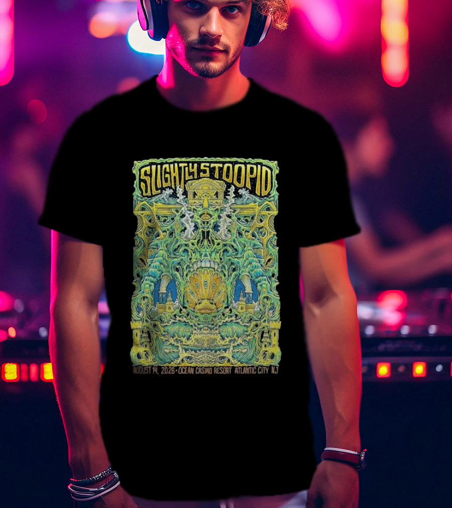 Slightly Stoopid August 14 2026 Ocean Casino Resort Atlantic City NJ Psychedelic Event T-Shirt