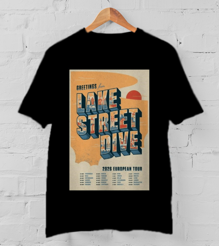 Greetings From Lake Street Dive 2026 European Tour Paris October 16 Le Bataclan T-Shirt
