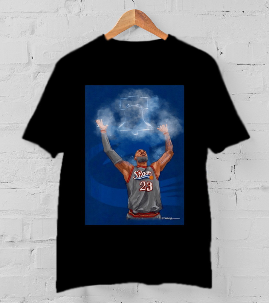 LeBron James Philadelphia 76ers 23 Liberty Bell Jersey T-Shirt