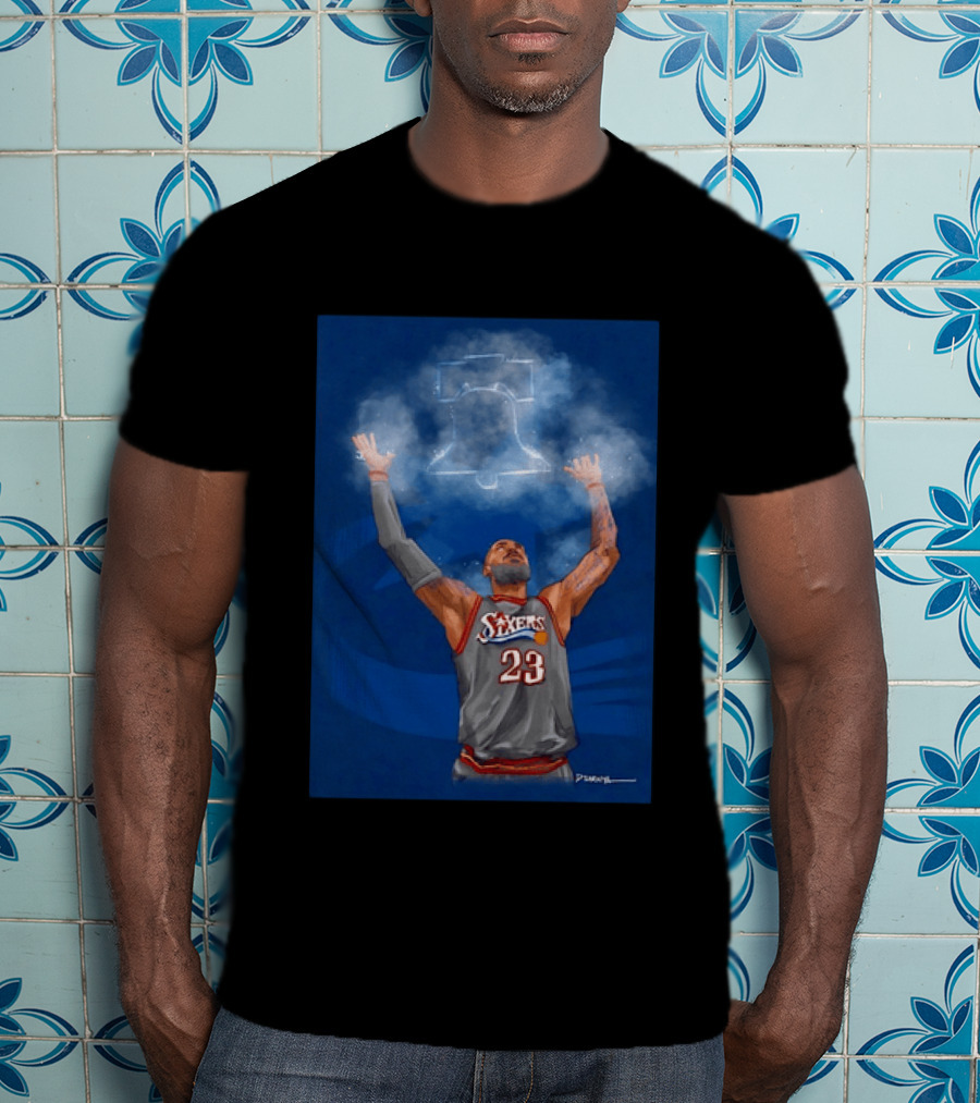 LeBron James Philadelphia 76ers 23 Liberty Bell Jersey T-Shirt