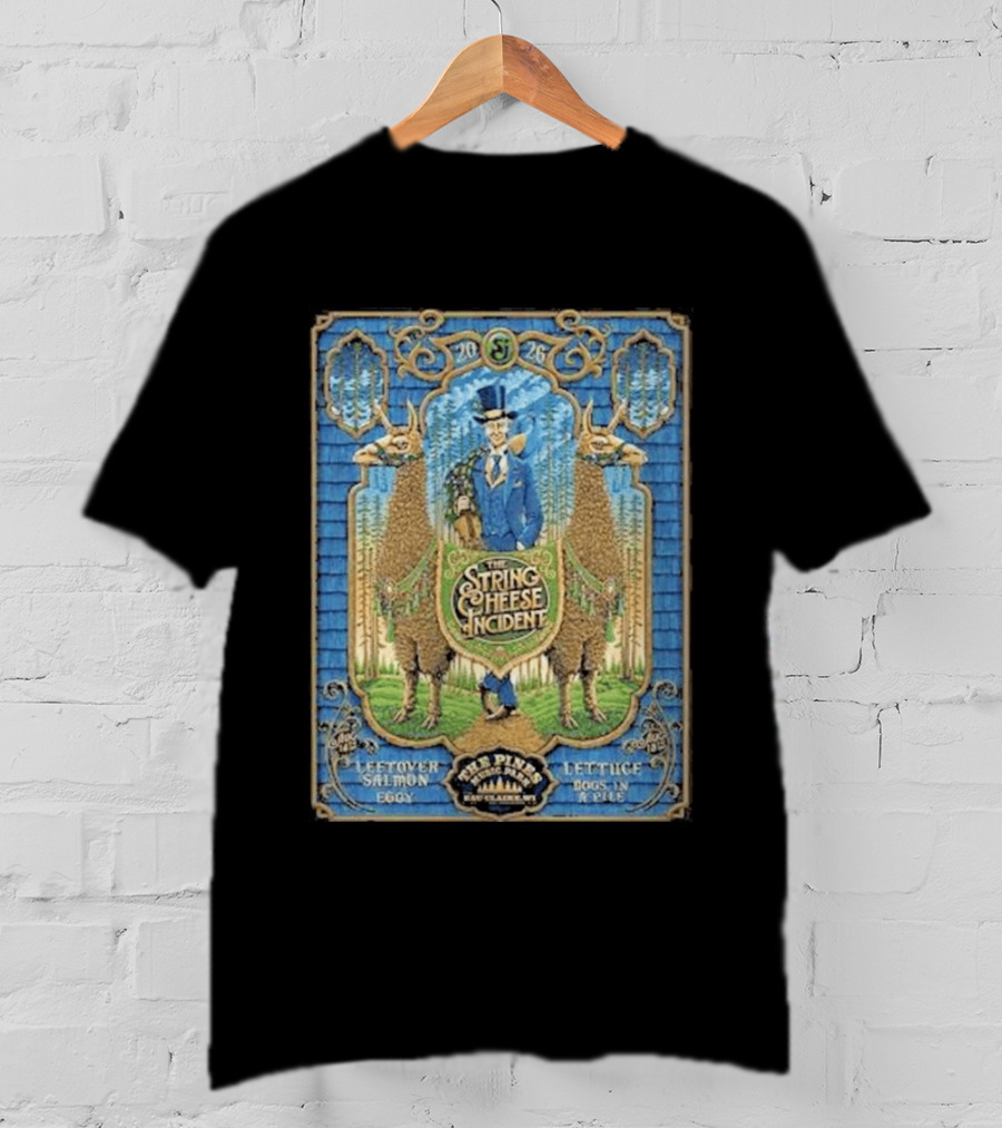 The String Cheese Incident Eau Claire WI 2026 Pine Music Park Leftover Salmon Lettuce Concert T-Shirt