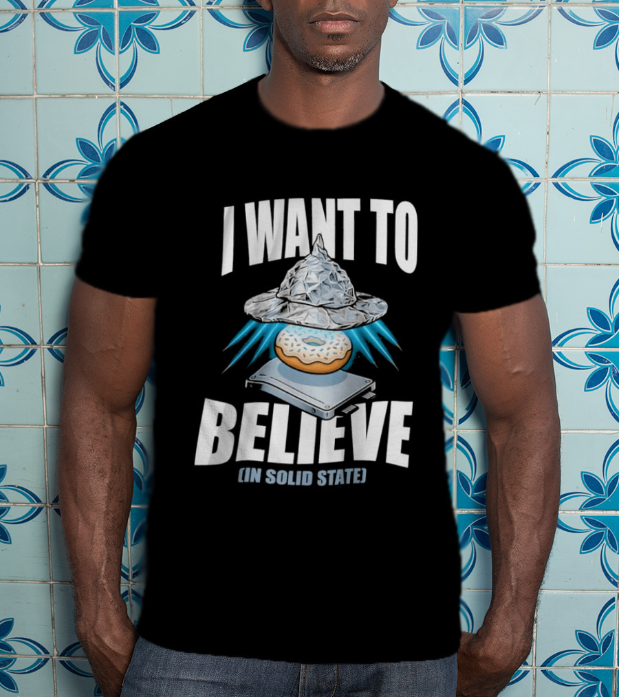 I Want To Believe UFO Donut In Solid State T-Shirt