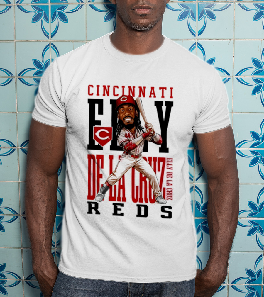 Cincinnati Reds Elly De La Cruz Baseball Caricature T-Shirt