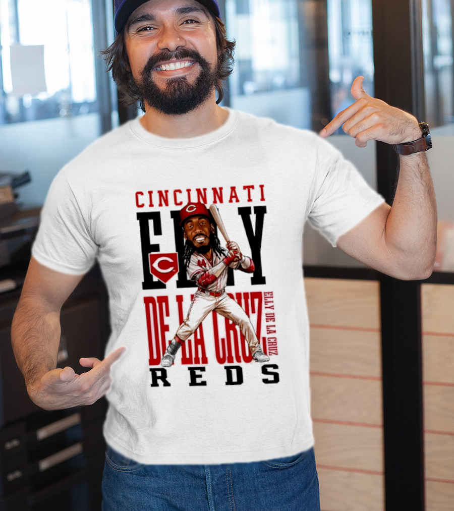 Cincinnati Reds Elly De La Cruz Baseball Caricature T-Shirt