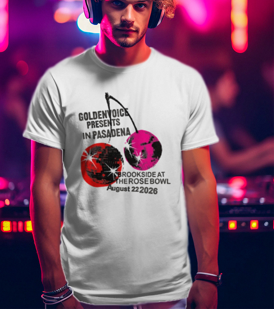 Goldenvoice Presents Pasadena Brookside At The Rose Bowl August 22 2026 Disco Cherry Baby T-Shirt