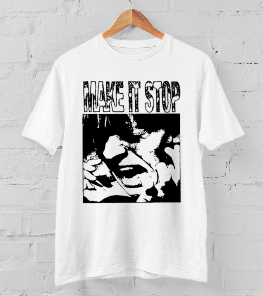 Make It Stop Scream Distress Anxiety Black And White T-Shirt