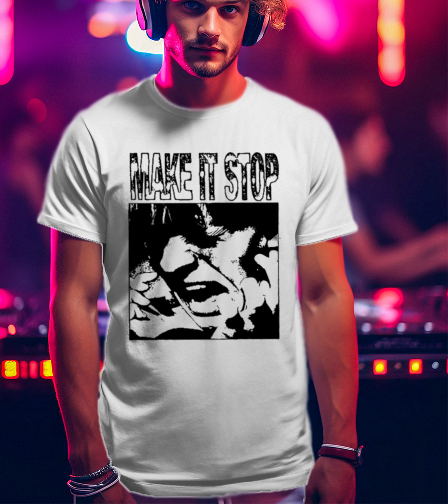 Make It Stop Scream Distress Anxiety Black And White T-Shirt