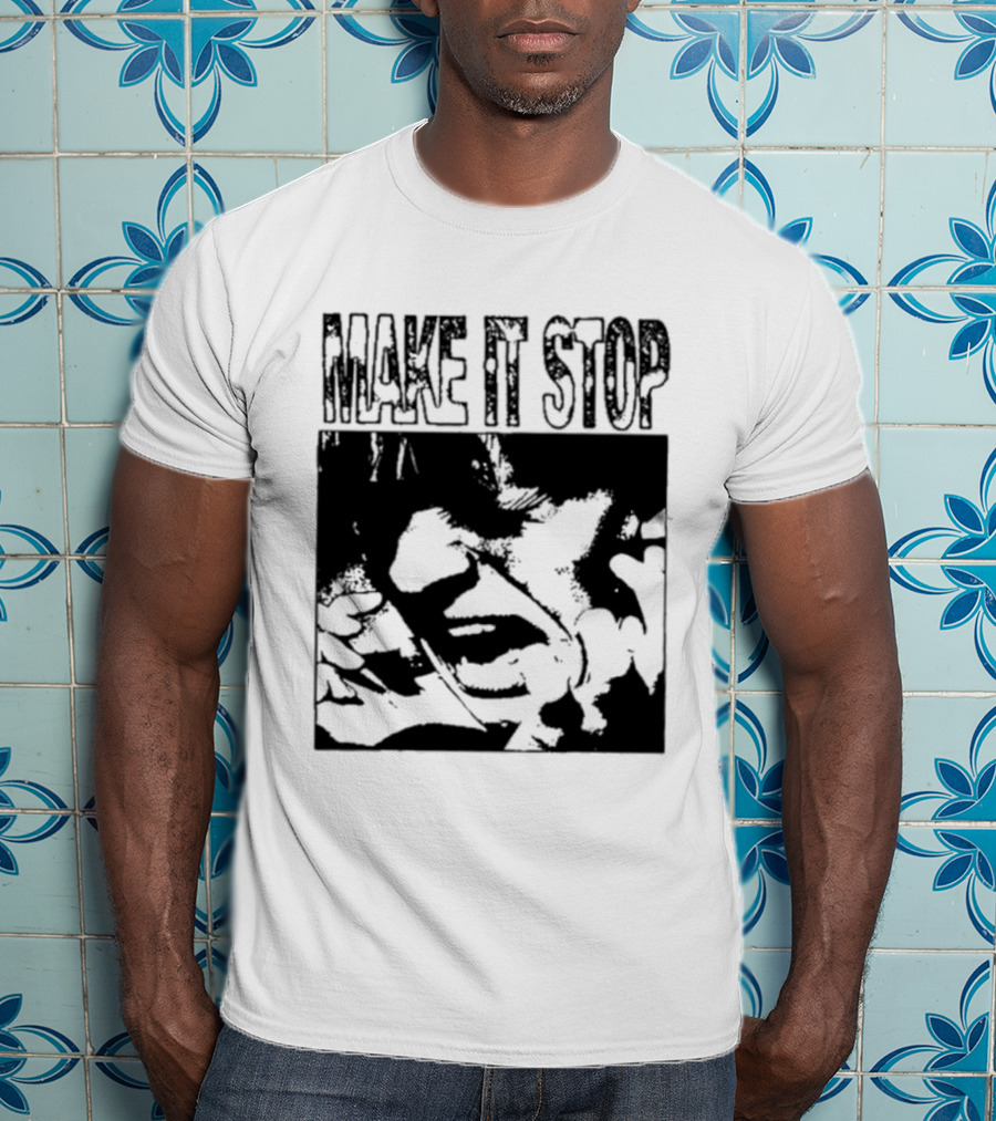 Make It Stop Scream Distress Anxiety Black And White T-Shirt