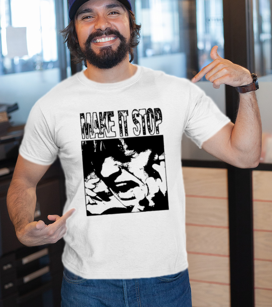 Make It Stop Scream Distress Anxiety Black And White T-Shirt