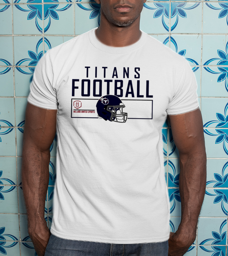 Millard United Sports Titans Football Helmet T-Shirt
