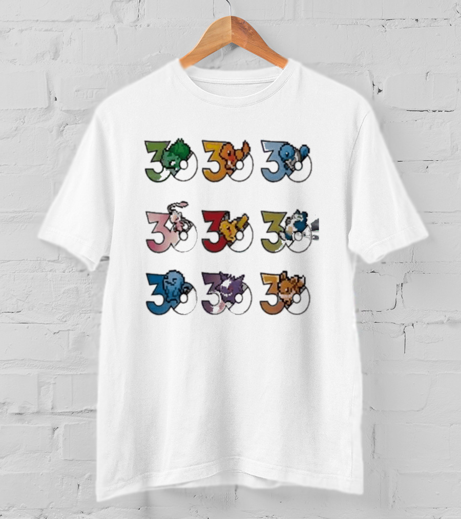 Uniqlo Pokemon Pixel 8 Bit 30th Anniversary T-Shirt