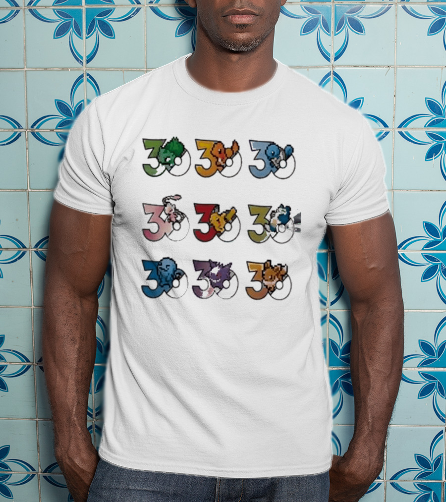Uniqlo Pokemon Pixel 8 Bit 30th Anniversary T-Shirt