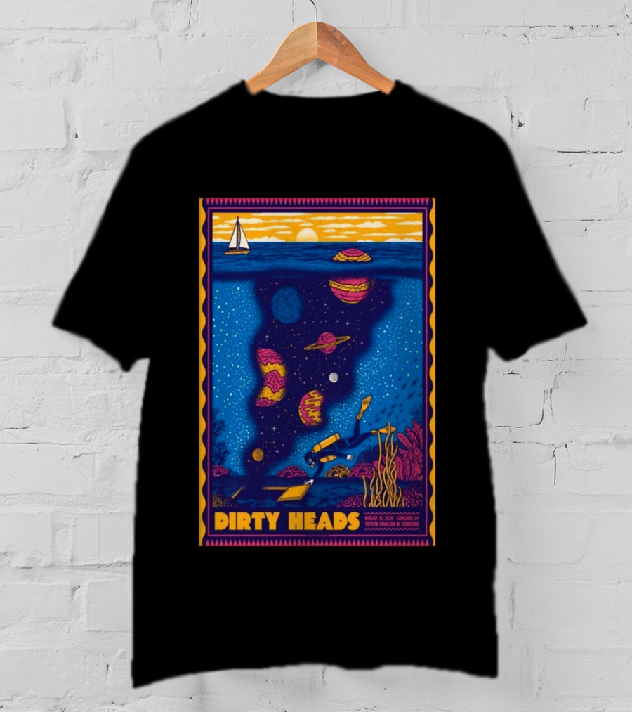 Dirty Heads August 15 2026 Tour Concord CA With Underwater Cosmic Scene T-Shirt