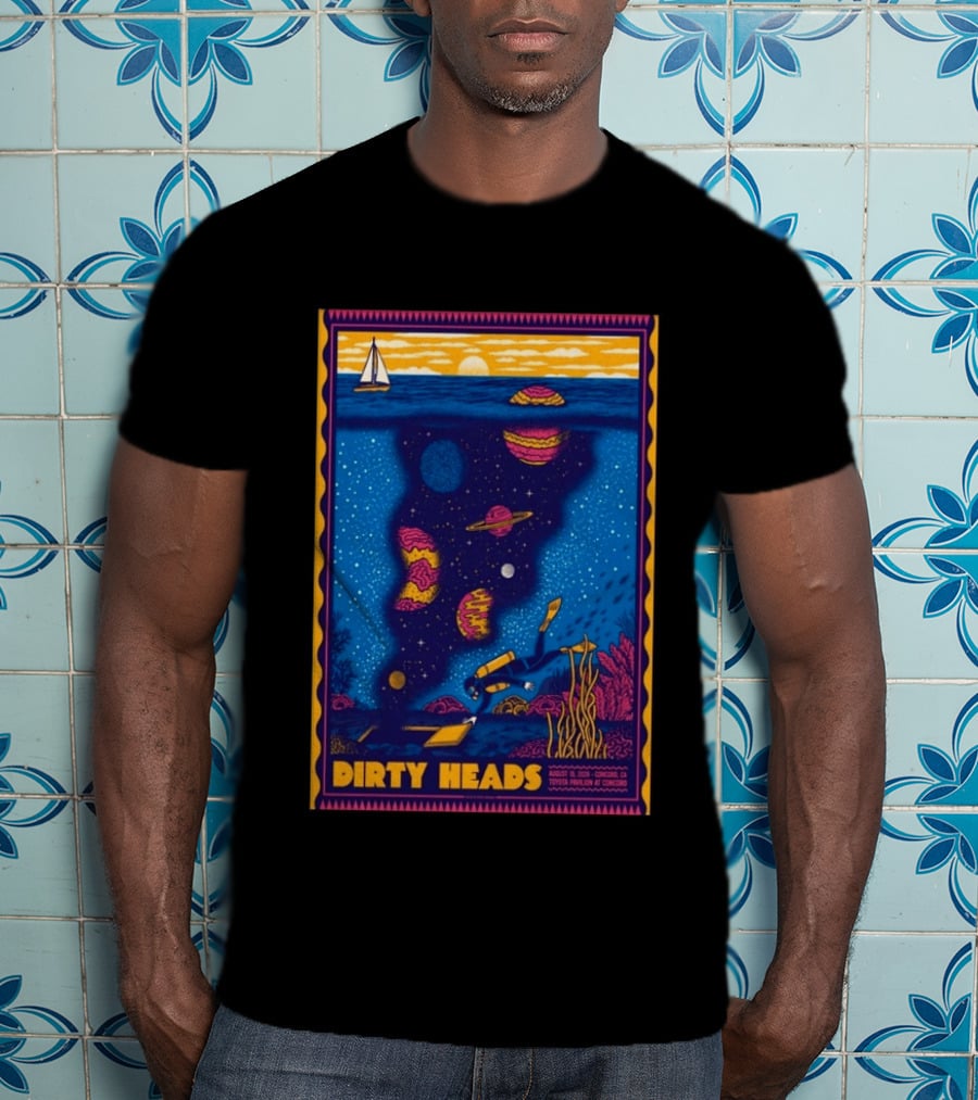 Dirty Heads August 15 2026 Tour Concord CA With Underwater Cosmic Scene T-Shirt