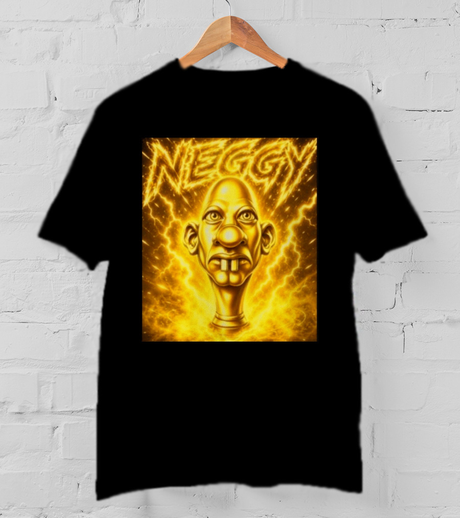 NEGGY Electric Manny Golden Lightning Face T-Shirt