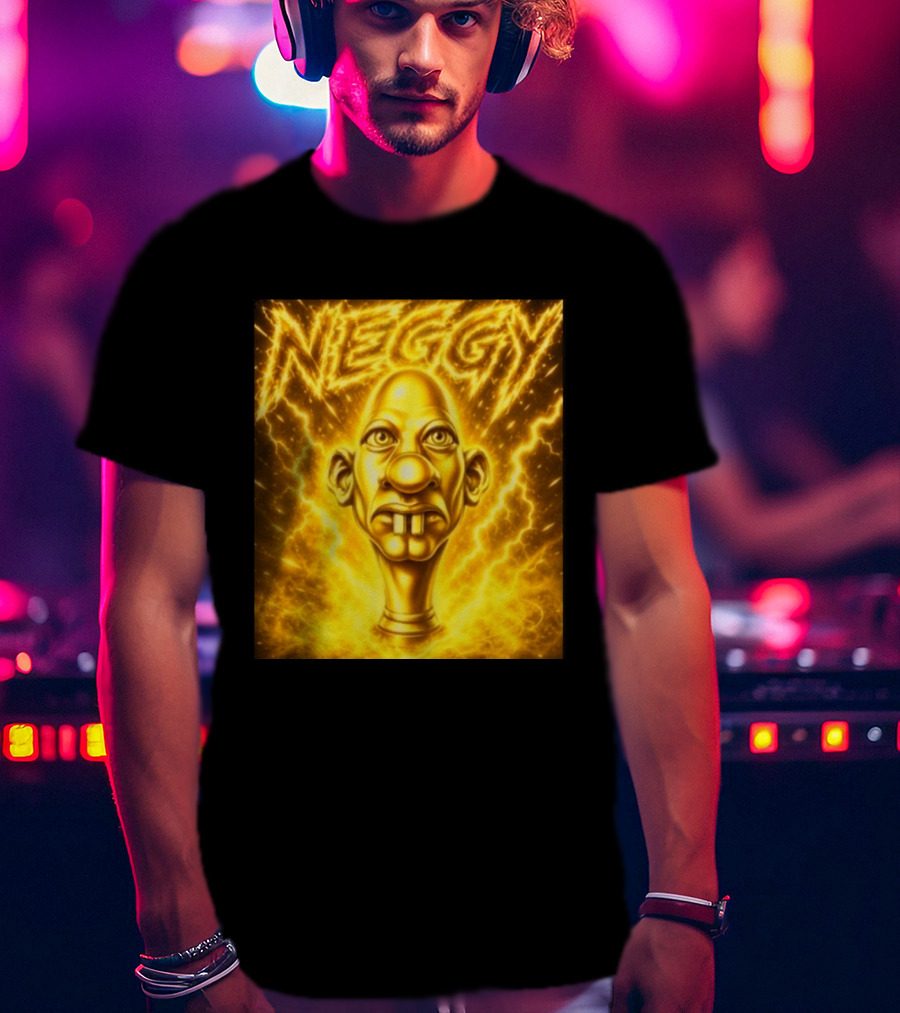 NEGGY Electric Manny Golden Lightning Face T-Shirt