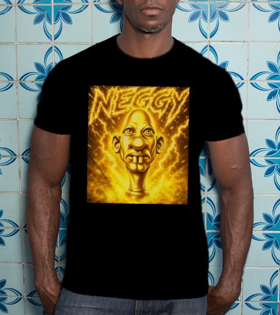 NEGGY Electric Manny Golden Lightning Face T-Shirt