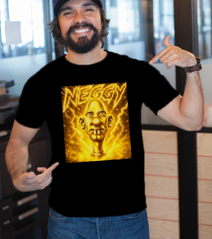 NEGGY Electric Manny Golden Lightning Face T-Shirt