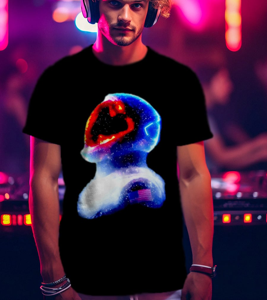 Galaxy Astronaut With American Flag Space Cosmic Adventure T-Shirt