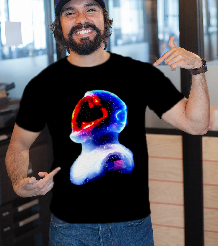 Galaxy Astronaut With American Flag Space Cosmic Adventure T-Shirt