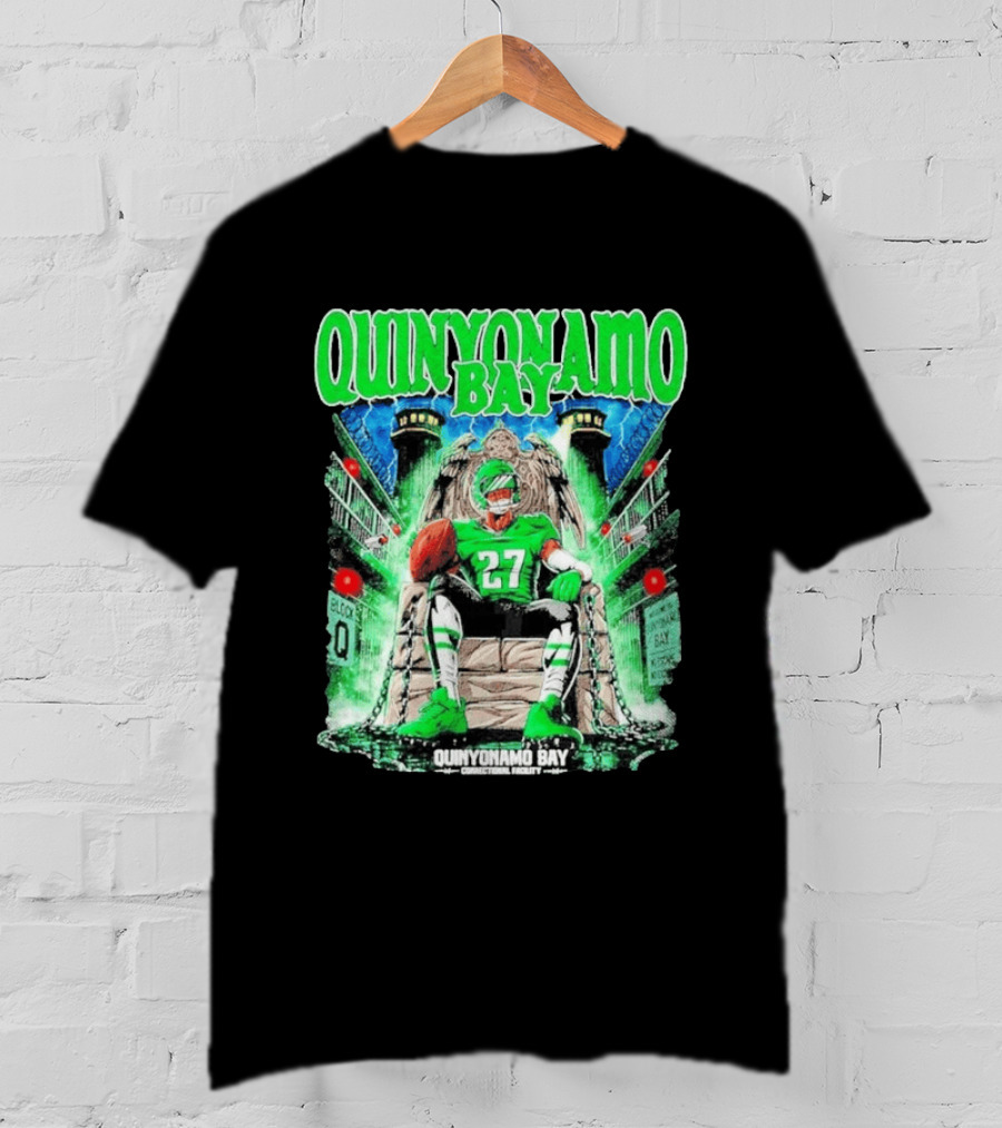 Quinyonamo Bay 27 Throne Football Block Q T-Shirt