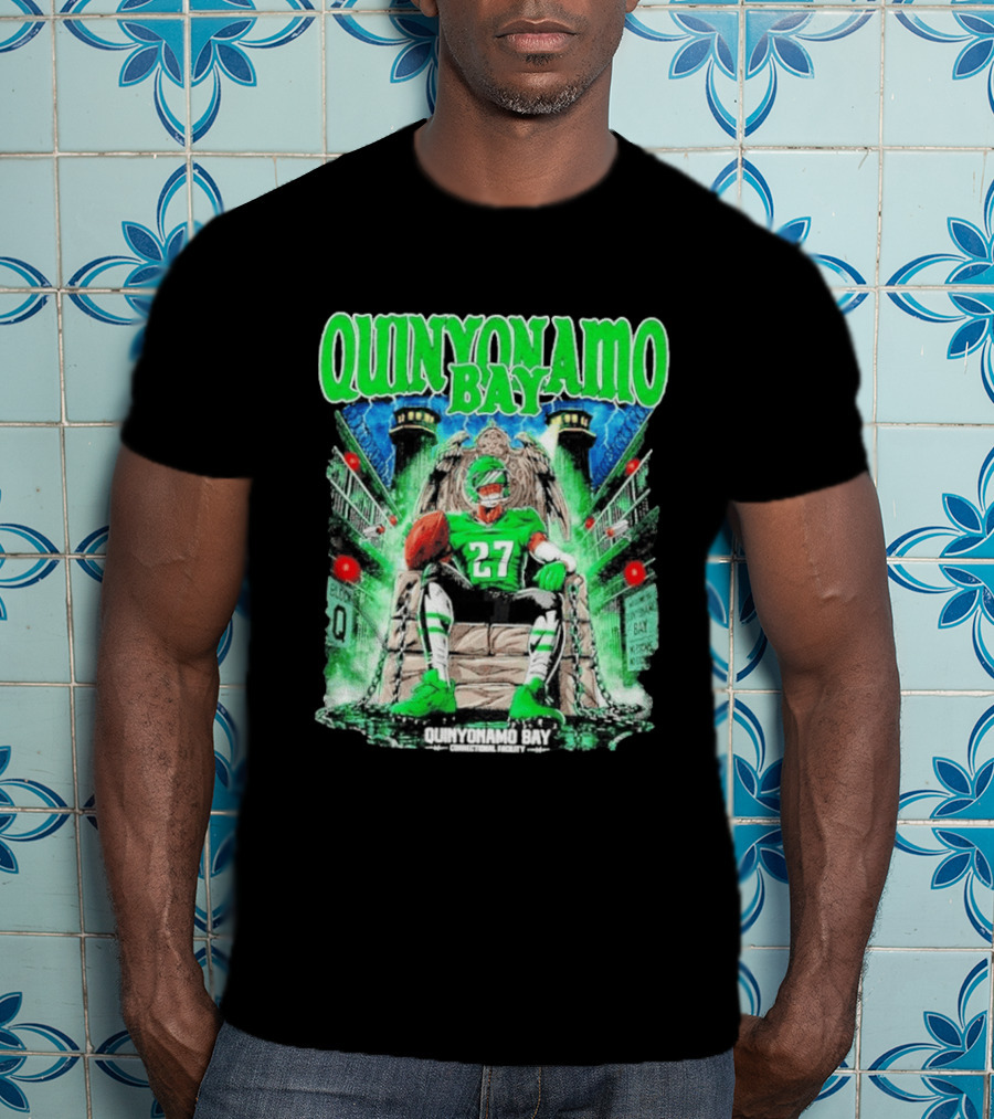 Quinyonamo Bay 27 Throne Football Block Q T-Shirt