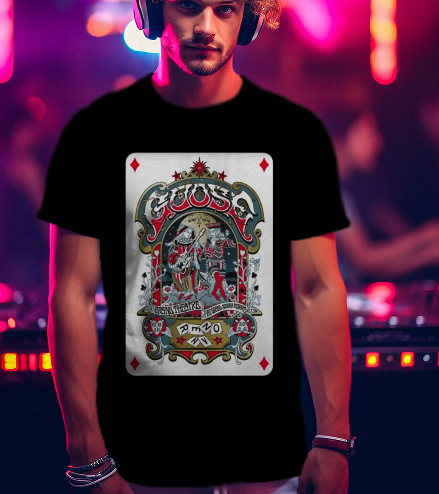 Goose Aug 16 2026 Grand Theatre Reno NV Playing Card T-Shirt