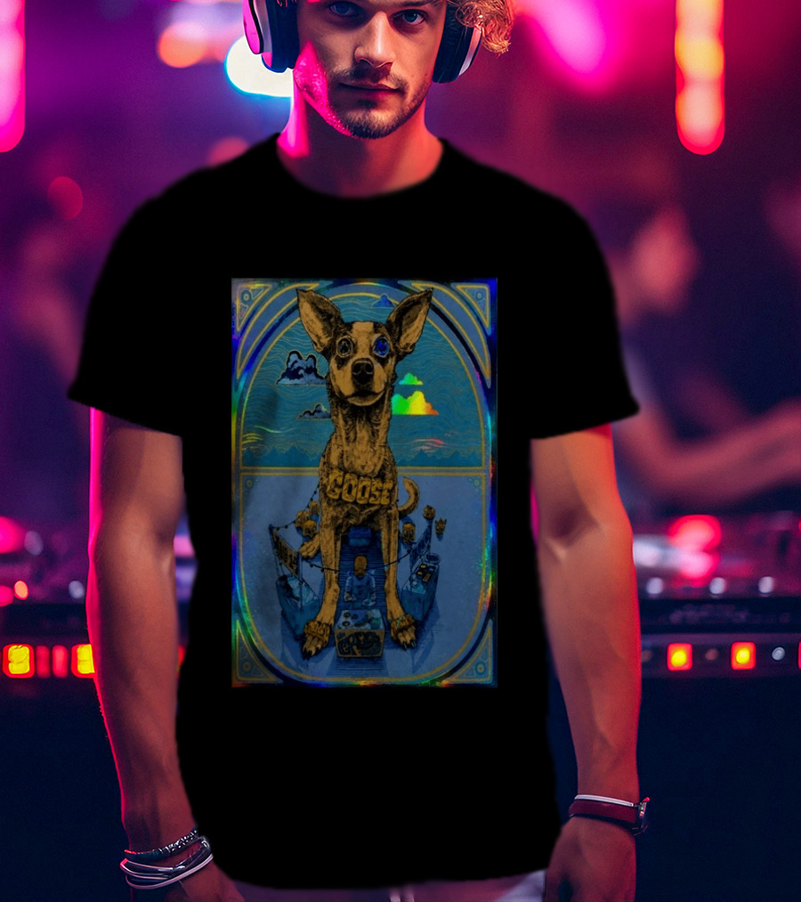 Goose Greek Theatre 08 14 2026 Exclusive Dog Art Holographic T-Shirt