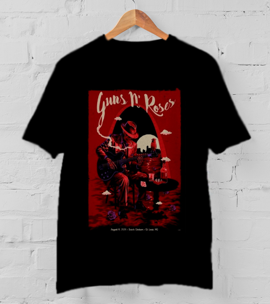 Guns N' Roses 2026 Busch Stadium August 16 St. Louis MO Tour T-Shirt